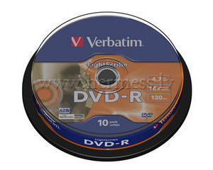 Diski DVD-R 4.7Gb, Lightscribe, Cakebox 10gab.